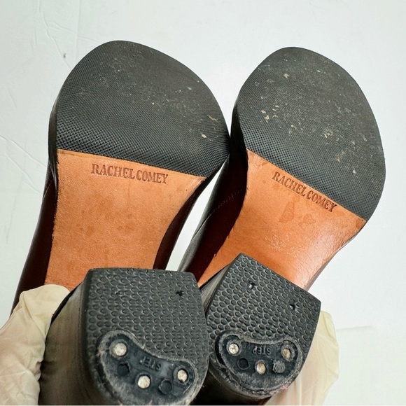 Rachel Comey Maroon leather pull on knee high heeled boots - Picture 5 of 12